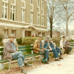 Whittling by the courthouse